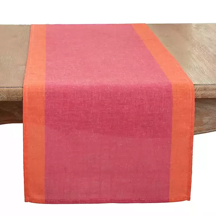 Pink and Orange Colorblock Table Runner>Kirklands Home New