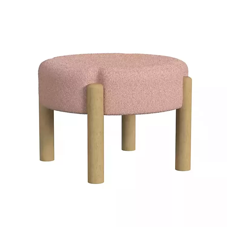 Boucle Natural Wood Ottoman>Kirklands Home Store