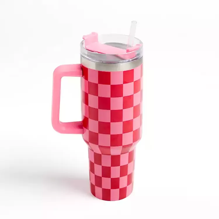 Checkered Otto 40 oz. Insulated Tumbler>Kirklands Home Fashion