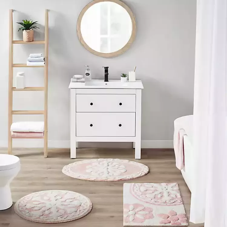 pink_cotton_tufted_medallion_bath_mat__in_6.webp Cotton Tufted Medallion Bath Mat, 25 in.>Kirklands Home Best
