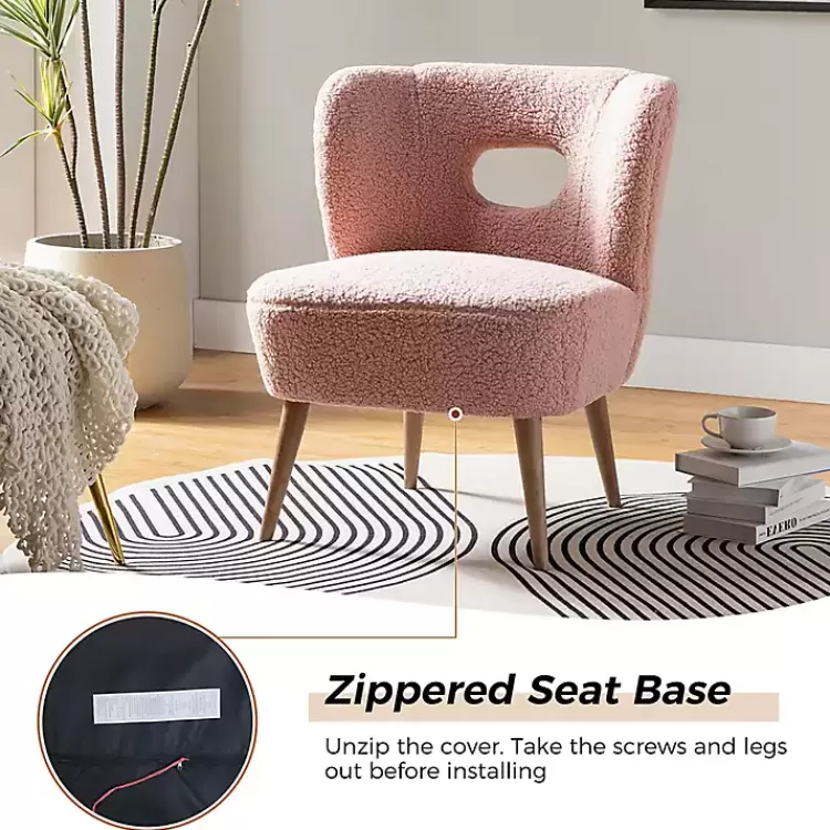 pink_sherpa_barrel_accent_chair_2.webp Sherpa Barrel Accent Chair>Kirklands Home Store