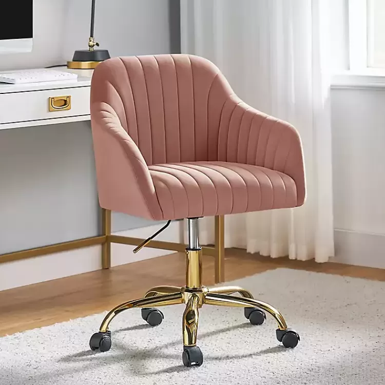Velvet Swivel Jacyln Office Chair>Kirklands Home Clearance