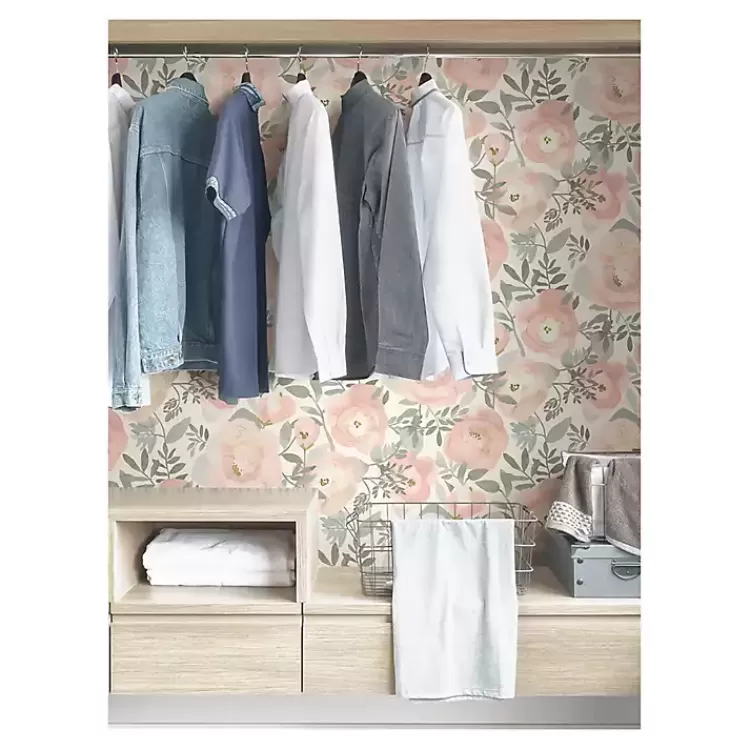 Watercolor Roses Peel & Stick Wallpaper>Kirklands Home Online