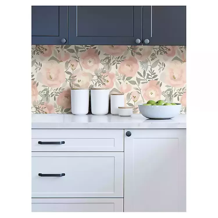 Watercolor Roses Peel & Stick Wallpaper>Kirklands Home Online