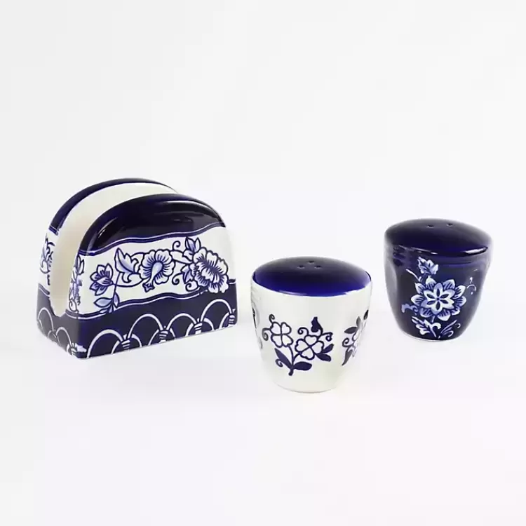 Pip Vintage Blue Floral 3-pc. Shaker & Napkin Set>Kirklands Home Cheap