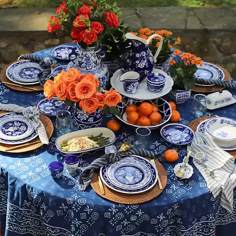 Pip Vintage Blue Floral Serving Platter>Kirklands Home Flash Sale