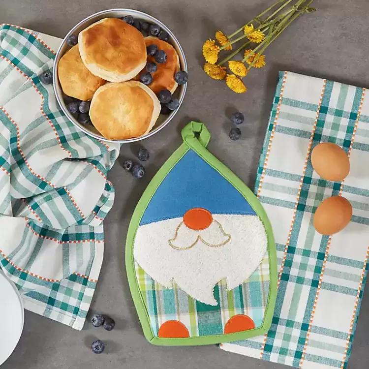 plaid_garden_gnome_pc_towel_and_pot_holder_set_7.webp Plaid Garden Gnome 3-pc. Towel and Pot Holder Set>Kirklands Home Hot