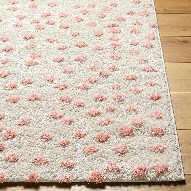 plush_pink_dotted_area_rug_x_3.webp Plush Pink Dotted Area Rug, 5x7>Kirklands Home Clearance