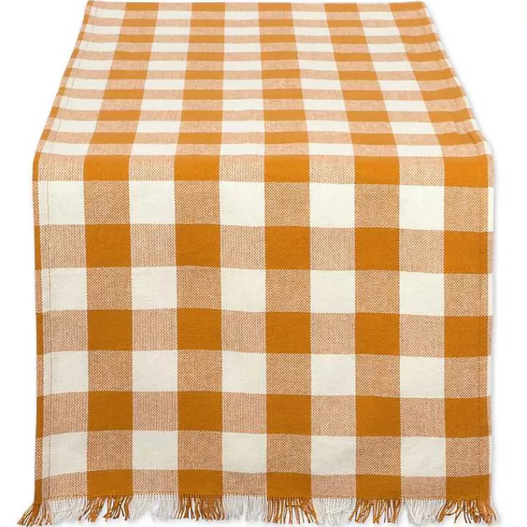 Pumpkin Spice Checkered Table Runner>Kirklands Home Store