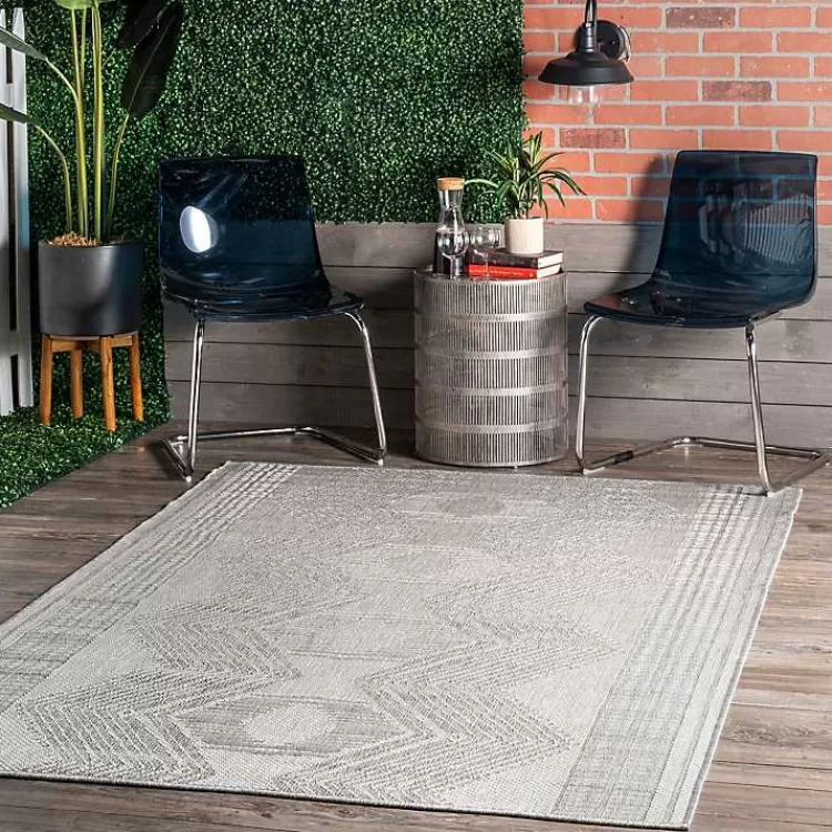 Raina Tribal Zig Zag Outdoor Rug, 5x8>Kirklands Home Best