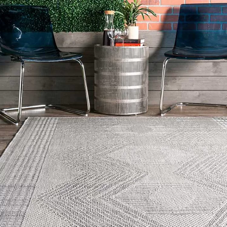 raina_gray_tribal_zig_zag_outdoor_rug_x_2.webp Raina Tribal Zig Zag Outdoor Rug, 5x8>Kirklands Home Best