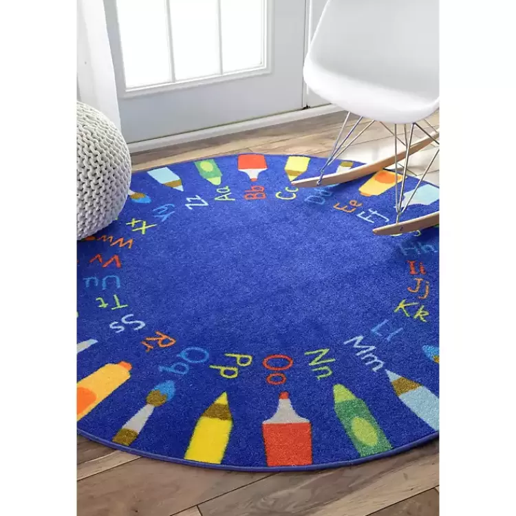 Rainbow Alphabet Round Rug, 8 ft.>Kirklands Home Shop