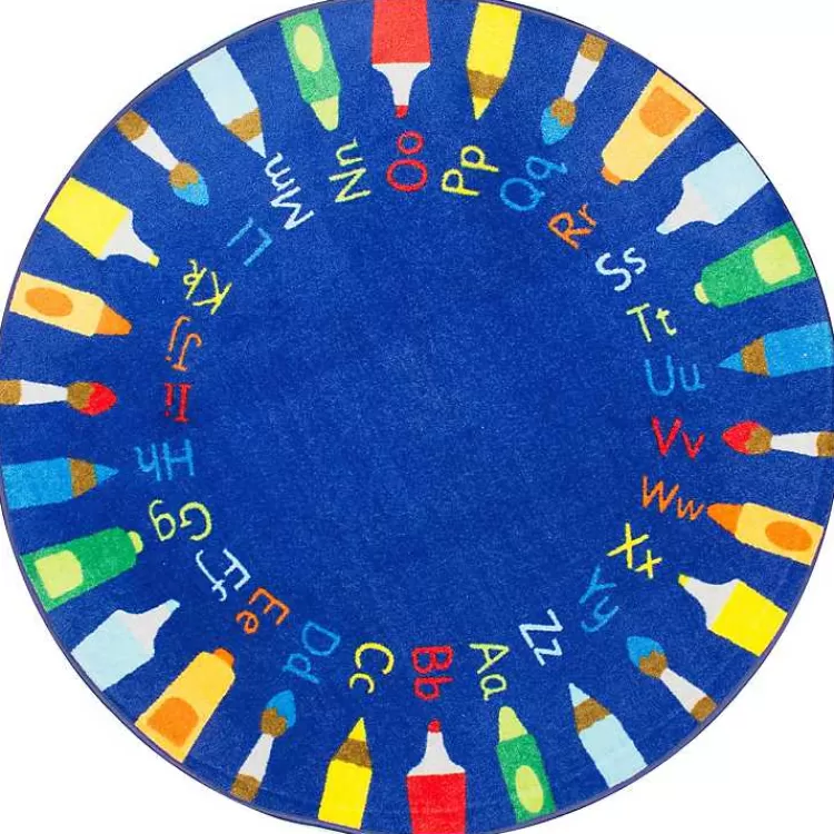 Rainbow Alphabet Round Rug, 8 ft.>Kirklands Home Shop