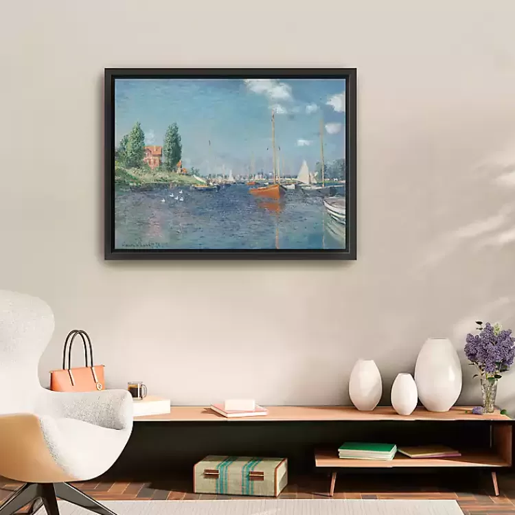Red Boats, Argenteuil Framed Canvas Art Print>Kirklands Home New
