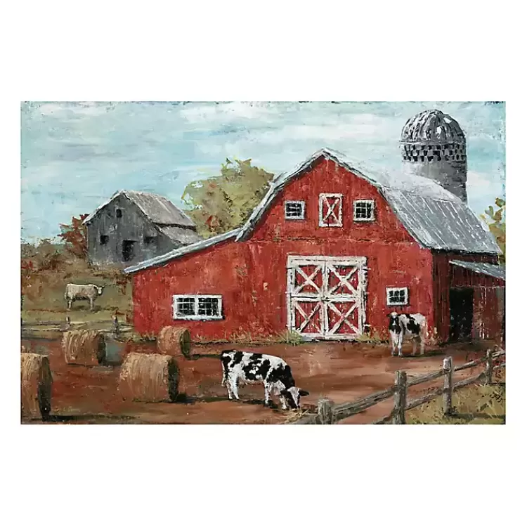 Red Country Barn Giclee Canvas Art Print>Kirklands Home Cheap
