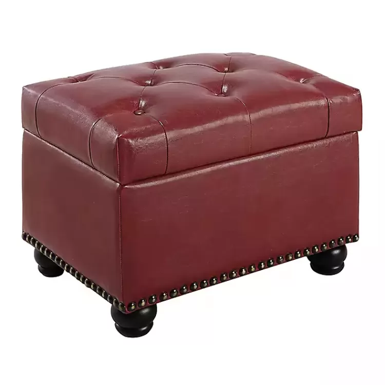 Faux Leather Jessy Storage Ottoman>Kirklands Home Fashion