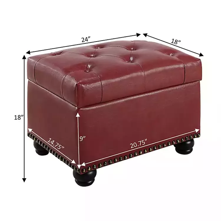 red_faux_leather_jessy_storage_ottoman_4.webp Faux Leather Jessy Storage Ottoman>Kirklands Home Fashion