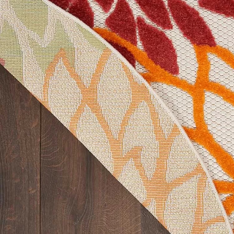 red_floral_burst_outdoor_round_area_rug__ft_2.webp Red Floral Burst Outdoor Round Area Rug, 7 ft.>Kirklands Home Discount