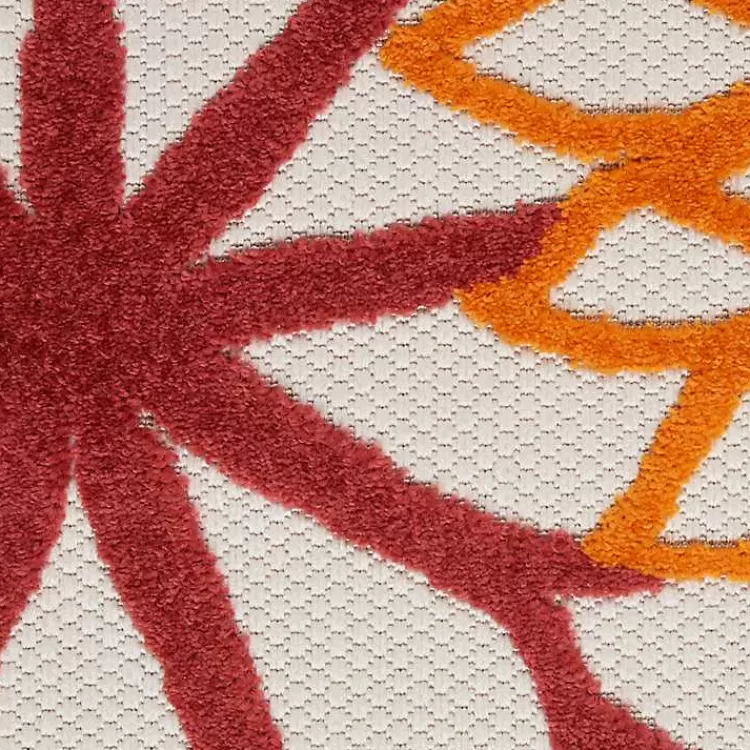 red_floral_burst_outdoor_round_area_rug__ft_4.webp Red Floral Burst Outdoor Round Area Rug, 7 ft.>Kirklands Home Discount