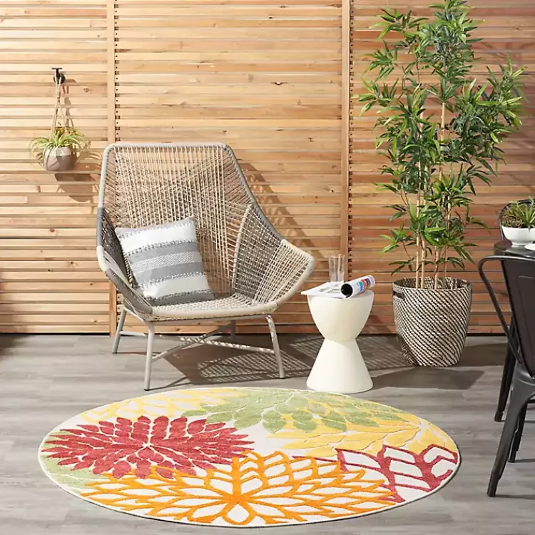 red_floral_burst_outdoor_round_area_rug__ft_5-1.webp Red Floral Burst Outdoor Round Area Rug, 5 ft.>Kirklands Home Flash Sale