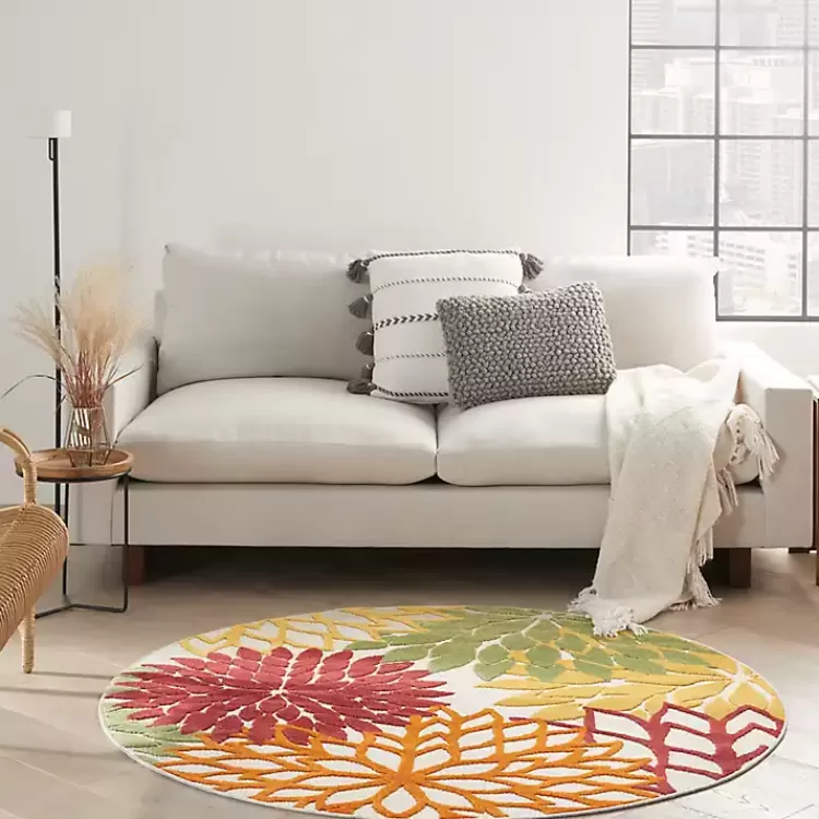 red_floral_burst_outdoor_round_area_rug__ft_7-1.webp Red Floral Burst Outdoor Round Area Rug, 5 ft.>Kirklands Home Flash Sale