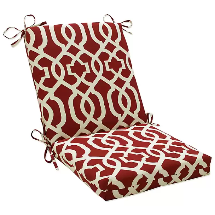 Red New Geometric Outdoor Chair Cushion>Kirklands Home Fashion