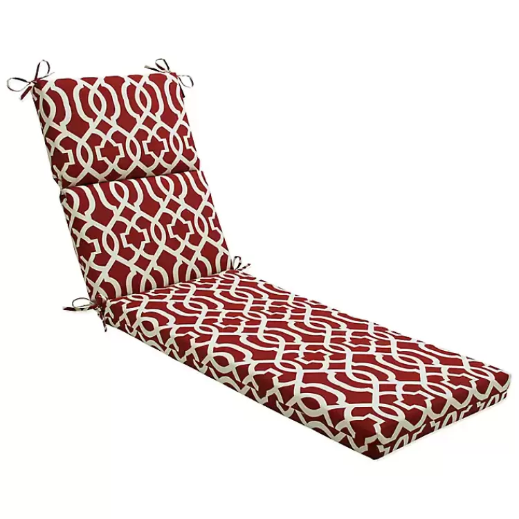 Red New Geometric Outdoor Chaise Cushion>Kirklands Home Hot