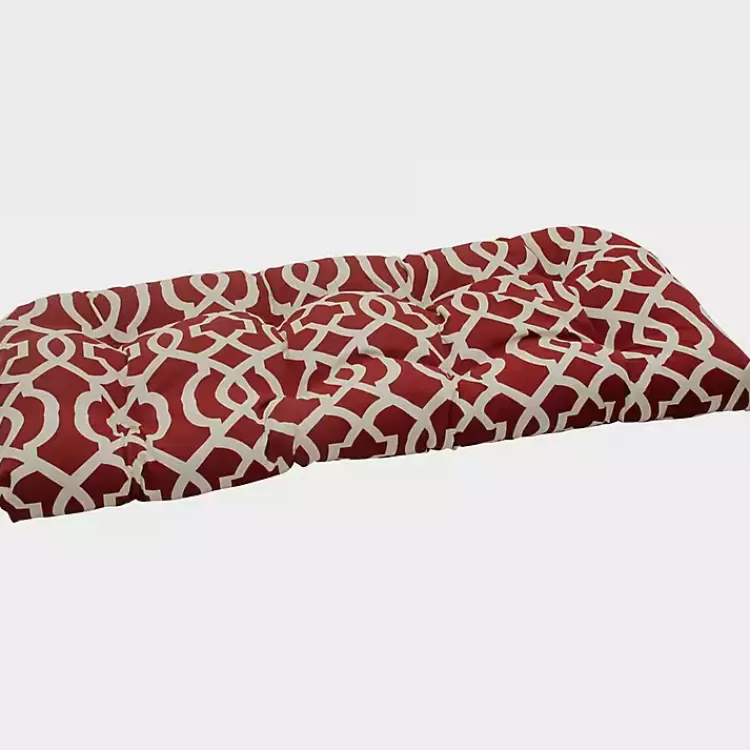 Red New Geometric Outdoor Settee Cushion>Kirklands Home Discount