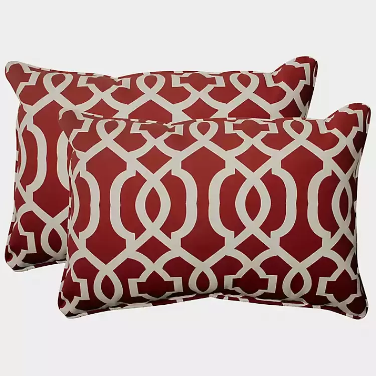 Red New Geometric 2-pc. Large Lumbar Pillow Set>Kirklands Home Sale