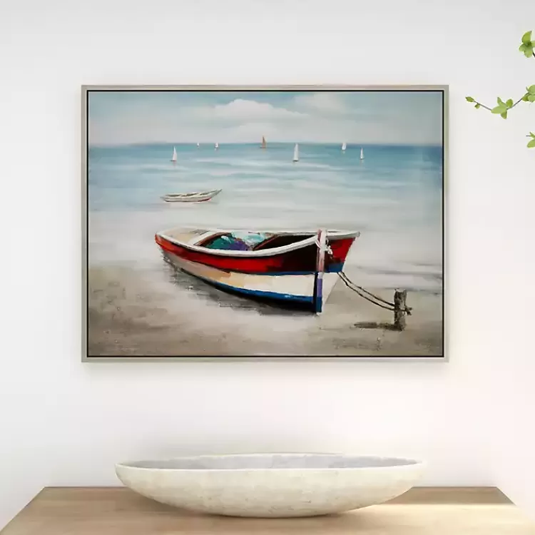 resting_rowboat_framed_canvas_art_print_4.webp Resting Rowboat Framed Canvas Art Print>Kirklands Home Cheap