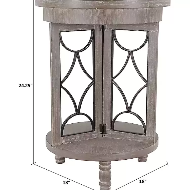 Roberta Wood Decorative Metal Accent Table>Kirklands Home Online