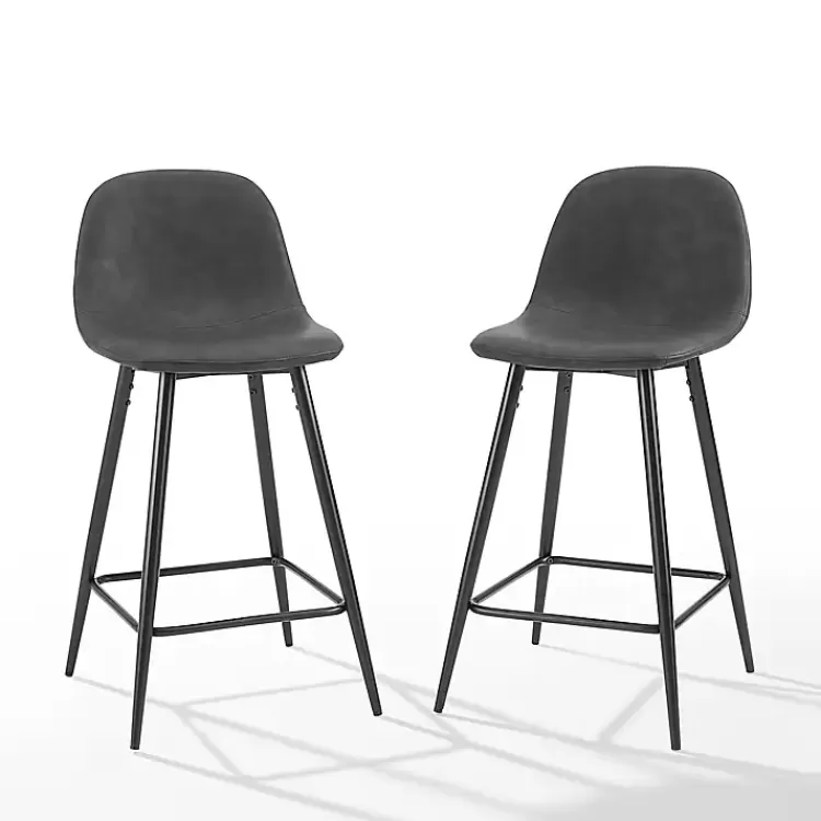 rorke_black_faux_leather_counter_stools_set_of__2.webp Rorke Faux Leather Counter Stools, Set of 2>Kirklands Home Flash Sale