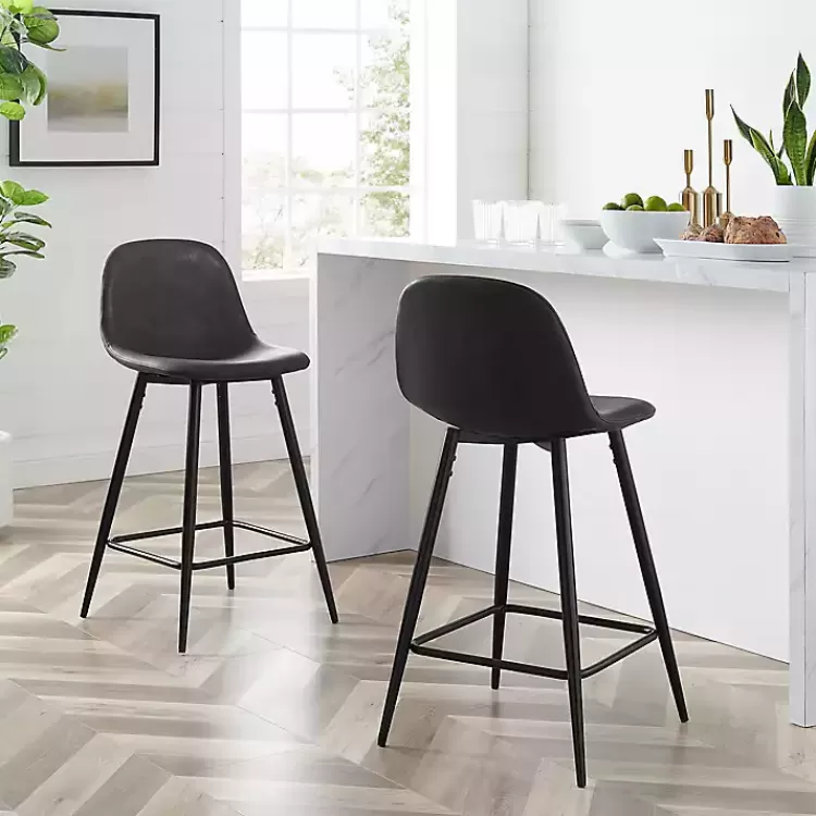 rorke_black_faux_leather_counter_stools_set_of__5.webp Rorke Faux Leather Counter Stools, Set of 2>Kirklands Home Flash Sale