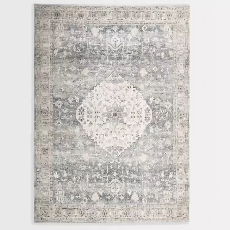 Rosette Dusty Aqua Area Rug, 5x7>Kirklands Home Outlet