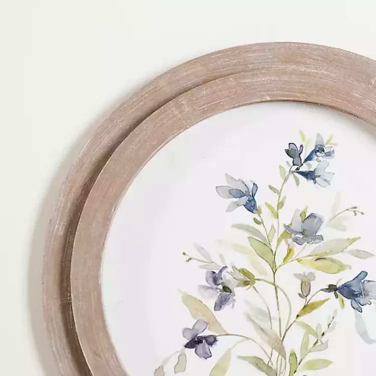 Round Blue Florals II Framed Art Print>Kirklands Home Best Sale