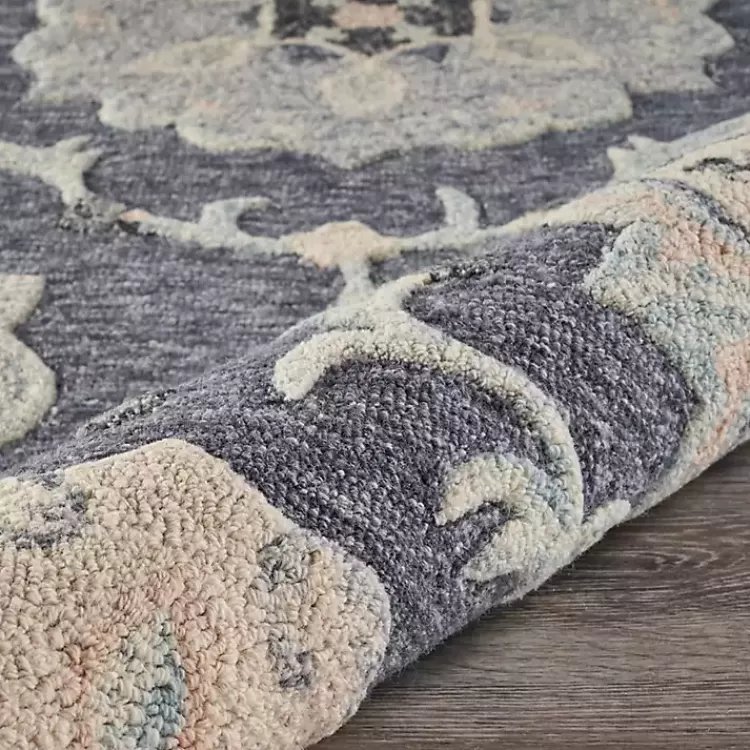 round_blue_geometric_floral_area_rug_x_6.webp Round Geometric Floral Area Rug, 4x4>Kirklands Home Shop