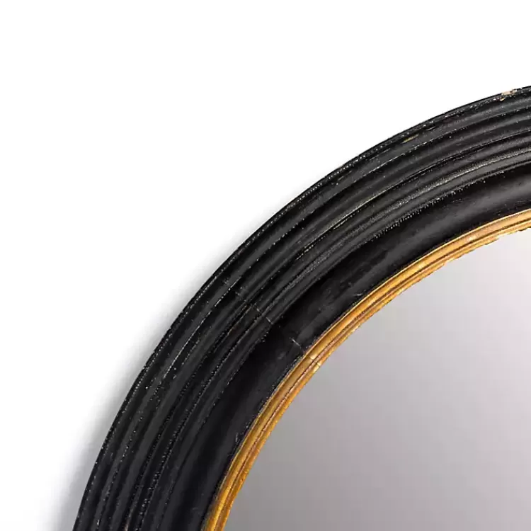 Round Bodiford Black and Gold Wall Mirror>Kirklands Home Discount