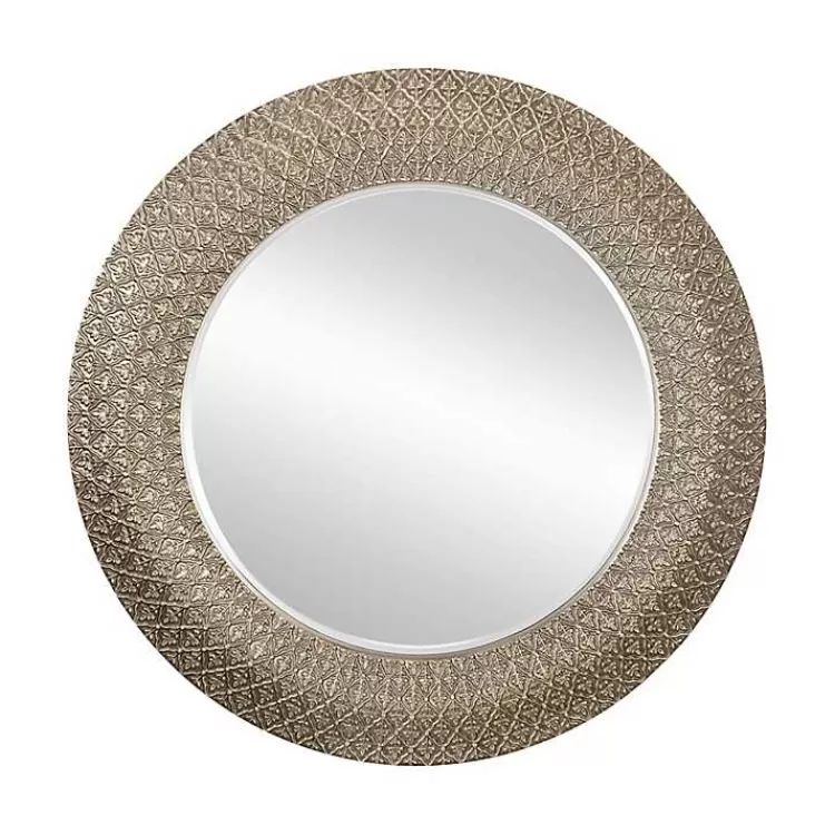Round Bronze Woven Texture Wall Mirror>Kirklands Home Flash Sale
