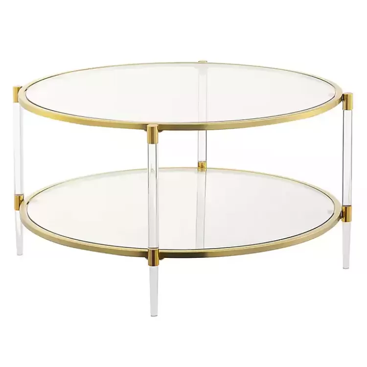 Round Acrylic and Glass Coffee Table>Kirklands Home Online