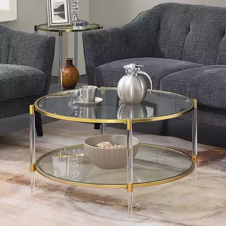 Round Acrylic and Glass Coffee Table>Kirklands Home Online