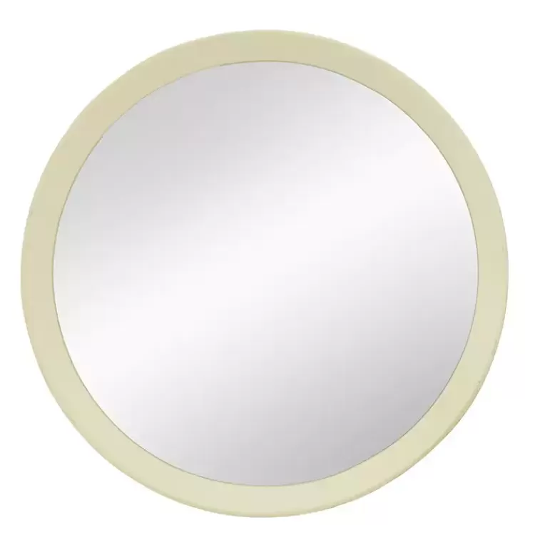 Round Cream Mango Wood Wall Mirror>Kirklands Home Cheap