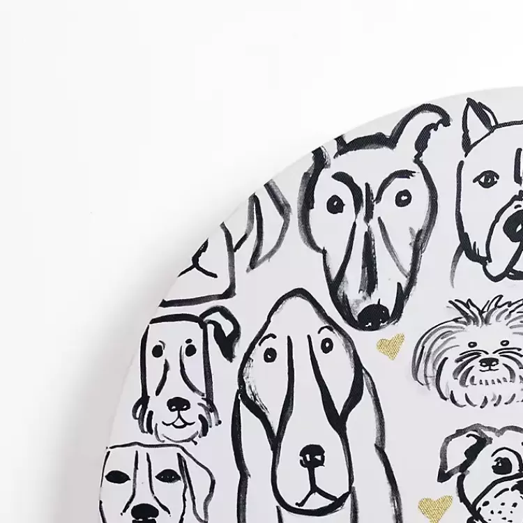 Round Dog Doodle Canvas Art Print>Kirklands Home Cheap