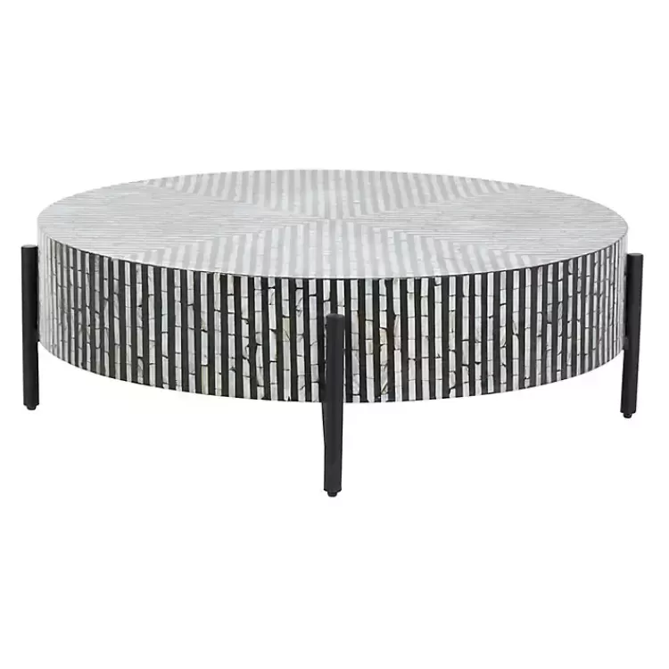 round_geometric_stripe_shell_coffee_table_3.webp Round Geometric Stripe Shell Coffee Table>Kirklands Home Fashion