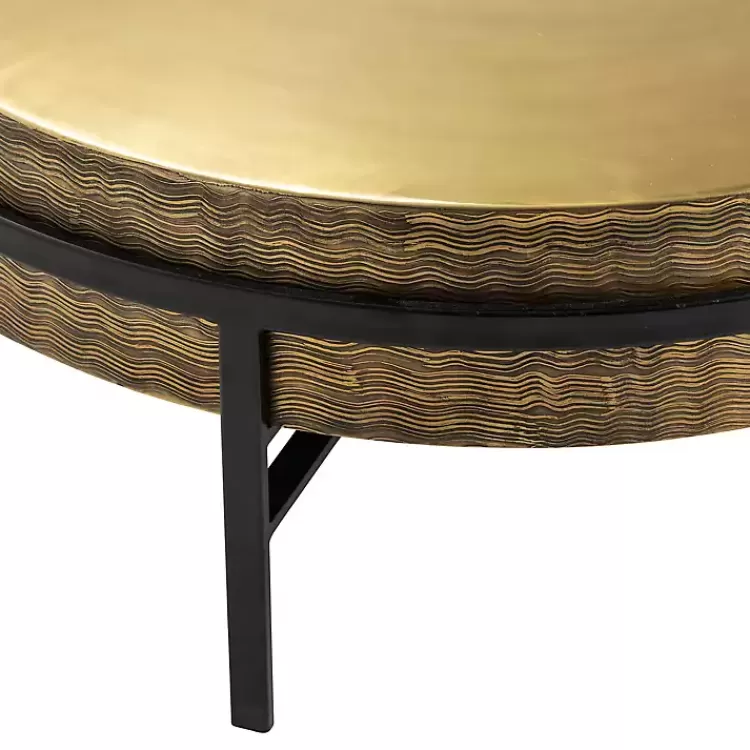 Round Hammered Metal Coffee Table>Kirklands Home Flash Sale