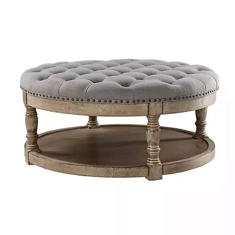 Round Cepheus Tufted Ottoman>Kirklands Home Hot