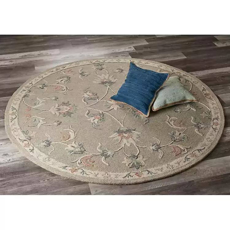 Round Traditional Floral Area Rug, 4x4>Kirklands Home Discount