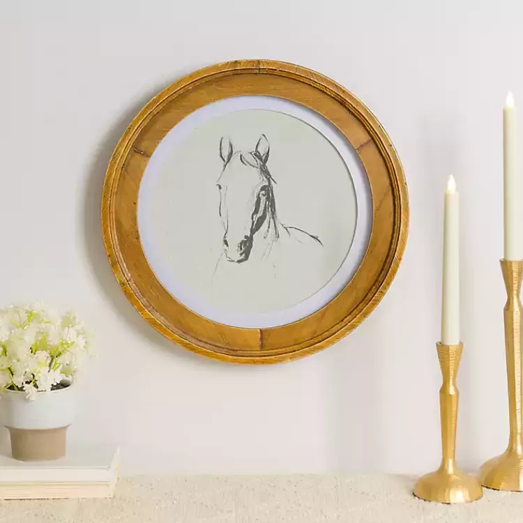 Round Horse Portrait Framed Art Print>Kirklands Home Online