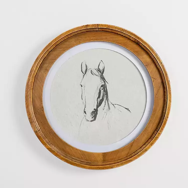 Round Horse Portrait Framed Art Print>Kirklands Home Online
