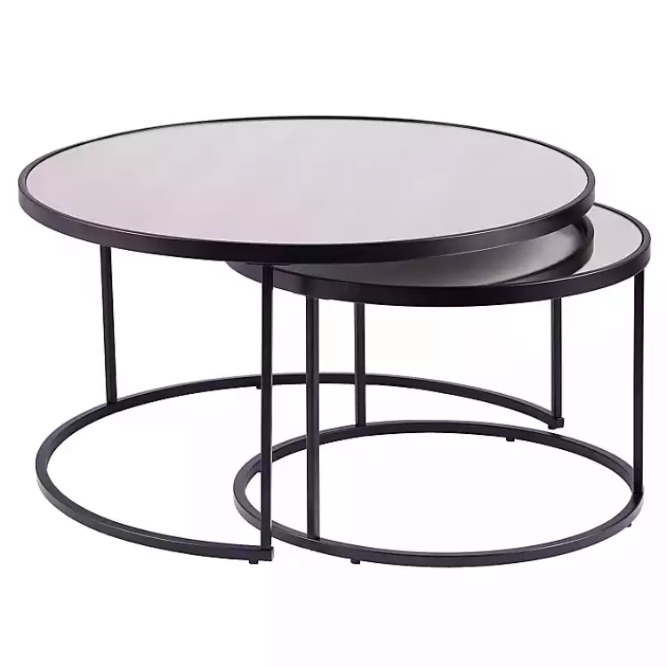 Round Mirrored Nesting Tables, Set of 2>Kirklands Home Fashion