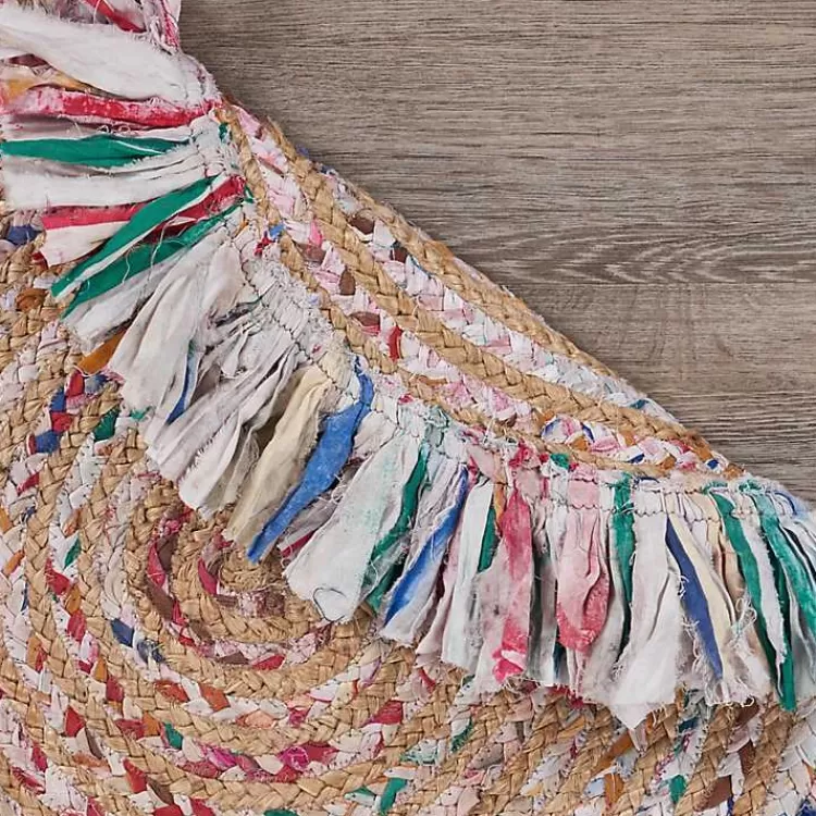 Round Multicolor Braided Jute Area Rug, 3x3>Kirklands Home Clearance